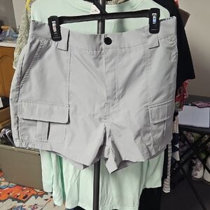 Women's Light Gray Cargo Shorts